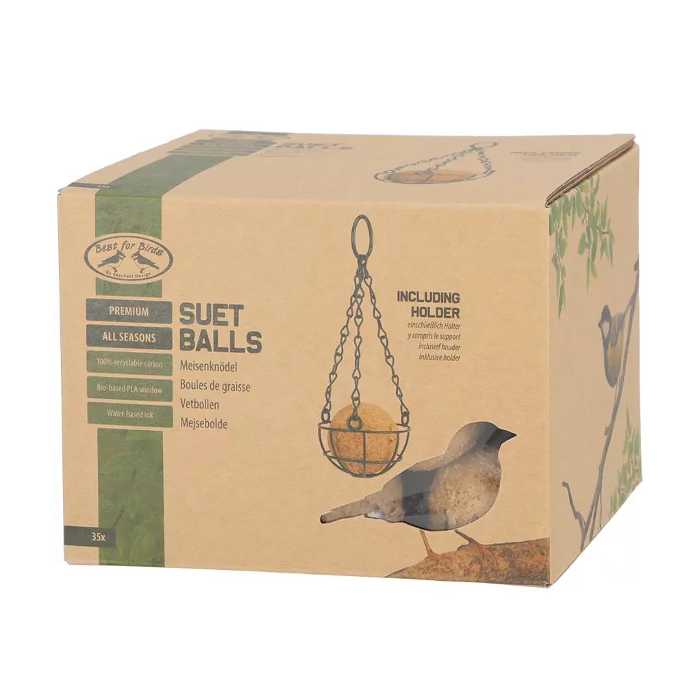 Vetbollen (35 stuks) met vetbolhouder