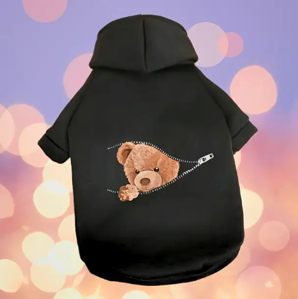 Honden Sweatshirt Hello Bear — Zwart