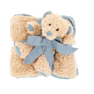 Scruffs Cosy Blanket & Bear Toy Gift Set blue 110x75 cm
