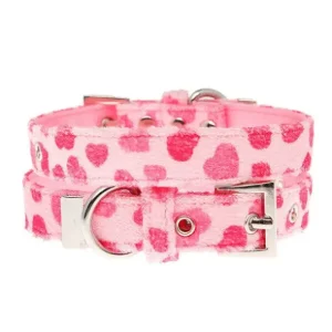 UrbanPup Hondenhalsband Pink Hearts 17-27 cm