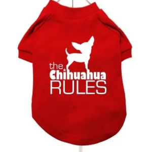UrbanPup T-shirt The Chihuahua Rules — Rood